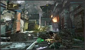 Go through the open gate, the one used by the enemies a moment ago - Uncharted 2: Siege, chapter 19 walkthrough - Walkthrough - Uncharted 2 Guide