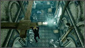 We will follow them from above, passing through a hole in the wall [1] - Uncharted 3: Chapter 5 - London Underground walkthrough - Walkthrough - Uncharted 3 Drakes Deception Guide