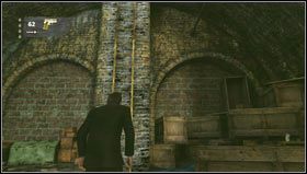 We carefully lean around the corner to look into the room [1], in which a group of attackers armed with sawed-off shotguns, extremely effective at close range, is hiding - Uncharted 3: Chapter 5 - London Underground walkthrough - Walkthrough - Uncharted 3 Drakes Deception Guide