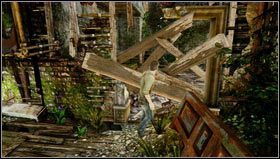 Now we jump through the window [1] on the left and go through the damaged wall on the left side - Uncharted 3: Chapter 6 - The Chateau part 1 walkthrough - Walkthrough - Uncharted 3 Drakes Deception Guide