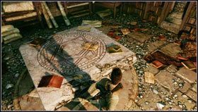 We pass through a secret passage [1] and slowly explore the old laboratory - Uncharted 3: Chapter 6 - The Chateau part 2 walkthrough - Walkthrough - Uncharted 3 Drakes Deception Guide