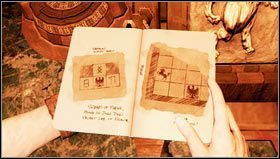 On the sides of the room there are stone slabs with images of a bull, a horse, an eagle and a lion (two plates are destroyed) - Uncharted 3: Chapter 6 - The Chateau part 2 walkthrough - Walkthrough - Uncharted 3 Drakes Deception Guide