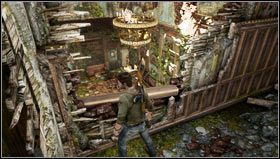 By looking around we will find a hatch [1] through which we must jump down - Uncharted 3: Chapter 7 - Stay in the Light walkthrough - Walkthrough - Uncharted 3 Drakes Deception Guide