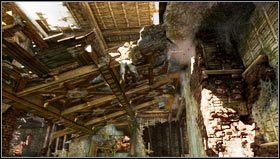 We jump across to the other side of the room with the help of the hanging lamp [1] - Uncharted 3: Chapter 7 - Stay in the Light walkthrough - Walkthrough - Uncharted 3 Drakes Deception Guide