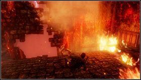 We go to the left and use the fallen boards [1] to enter the room - Uncharted 3: Chapter 7 - Stay in the Light walkthrough - Walkthrough - Uncharted 3 Drakes Deception Guide