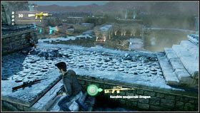 Once we do that, several missiles will fly towards us and we will have to run quickly across the wall [1] - Uncharted 3: Chapter 8 - The Citadel part 2 walkthrough - Walkthrough - Uncharted 3 Drakes Deception Guide