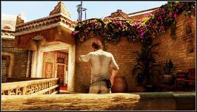 Because the further way is blocked by another police blockage, we look around the yard to find the ladder [1] - Uncharted 3: Chapter 10 - Historical Research walkthrough - Walkthrough - Uncharted 3 Drakes Deception Guide