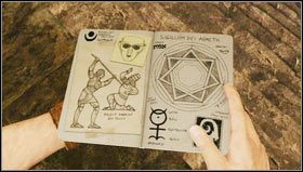 We go down the stairs and approach the cane placed in the middle of the room [1] - Uncharted 3: Chapter 11 - As Above, So Below part 1 walkthrough - Walkthrough - Uncharted 3 Drakes Deception Guide