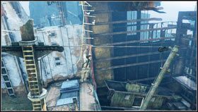 We go to the top of the ship and climb up the tower [1] - Uncharted 3: Chapter 12 - Abducted part 1 walkthrough - Walkthrough - Uncharted 3 Drakes Deception Guide