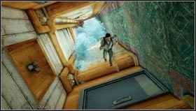 We run towards the door illuminated in red [1] - Uncharted 3: Chapter 15 - Sink or Swim walkthrough - Walkthrough - Uncharted 3 Drakes Deception Guide