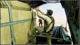 While squeezing through a narrow tunnel in the floor - you will be spotted by a bandit - Uncharted 3: Chapter 17 - Stowaway walkthrough - Walkthrough - Uncharted 3 Drakes Deception Guide