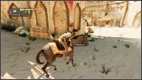 While riding on a horse, you have to fire at enemies which are trying to kill you - Uncharted 3: Chapter 19 - The Settlement walkthrough - Walkthrough - Uncharted 3 Drakes Deception Guide
