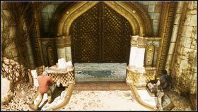 Walk under it and then go up the stairs [1] - Uncharted 3: Chapter 22 - The Dreamers of the Day walkthrough, Talbot boss fight - Walkthrough - Uncharted 3 Drakes Deception Guide