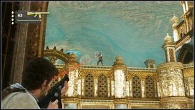 After you eliminate all enemies, run into the building in front of you and kill some opponents on the left, including a sniper lurking on the bridge - Uncharted 3: Chapter 22 - The Dreamers of the Day walkthrough, Talbot boss fight - Walkthrough - Uncharted 3 Drakes Deception Guide