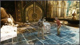 Once outside, get rid of two more enemies, and take the stairs leading to the cave [1] - Uncharted 3: Chapter 22 - The Dreamers of the Day walkthrough, Talbot boss fight - Walkthrough - Uncharted 3 Drakes Deception Guide