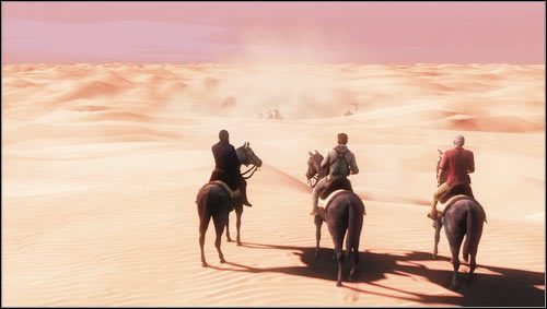 After winning the duel, jump up to reach Sullivan and escape from the city that sinks in the sea of sand [1] - Uncharted 3: Chapter 22 - The Dreamers of the Day walkthrough, Talbot boss fight - Walkthrough - Uncharted 3 Drakes Deception Guide