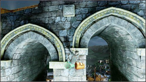 Jump over the small fence and go down into the arches - Uncharted 3: Chapter 8 treasures guide - Treasures - Uncharted 3 Drakes Deception Guide