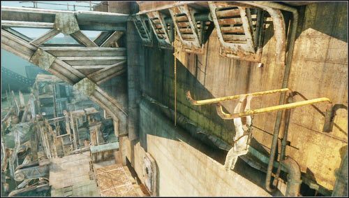 While climbing on the wall of a large ship with a radio tower (right in front of the tower itself) you will reach two pipes - Uncharted 3: Chapter 12 treasures guide - Treasures - Uncharted 3 Drakes Deception Guide