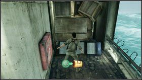 At the beginning of the chapter you have to walk under the boat that will fall on you and enter the stern of the ship with a lifeboat [1] - Uncharted 3: Chapter 14 treasures guide - Treasures - Uncharted 3 Drakes Deception Guide