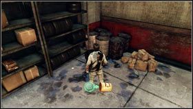 Once inside, turn left towards the green car [1] to find a treasure lying behind it - its by the wall on the left [2] - Uncharted 3: Chapter 16 treasures guide - Treasures - Uncharted 3 Drakes Deception Guide