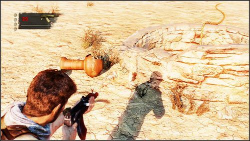 After you reach the well for the first time, walk around it to find a vase - Uncharted 3: Chapter 18 treasures guide - Treasures - Uncharted 3 Drakes Deception Guide