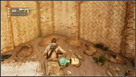 Just a moment after the first encounter with opponents you will pass through destroyed wooden gate - Uncharted 3: Chapter 19 treasures guide - Treasures - Uncharted 3 Drakes Deception Guide