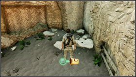 After passing through a winding narrow gap you will enter a terrace surrounded by a railing [1] - Uncharted 3: Chapter 19 treasures guide - Treasures - Uncharted 3 Drakes Deception Guide