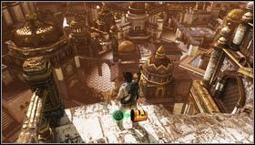 Immediately after entering the lost city, descend the first staircase and go to the crossroads - Uncharted 3: Chapter 21 treasures guide - Treasures - Uncharted 3 Drakes Deception Guide