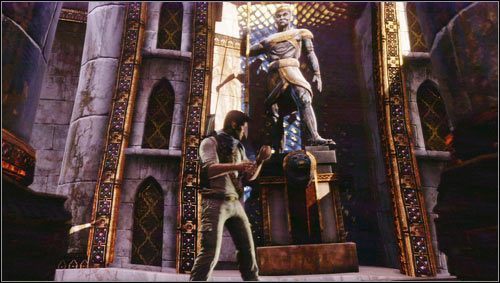 After escaping from the spiders, you will wake up in the elevator as an intoxicated adult Drake - Uncharted 3: Chapter 21 treasures guide - Treasures - Uncharted 3 Drakes Deception Guide