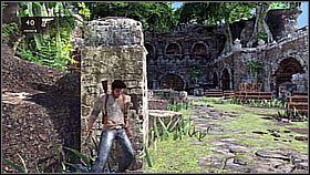 Inside, Nate jumped to the other edge and left the tower - Uncharted 1: Unlocking the Past - Chapter 6 walkthrough - Walkthrough - Uncharted Drakes Fortune Guide