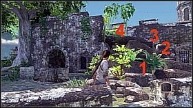 He moved on through an open passage unlocked by a dead bandit and ran up the stairs - Uncharted 1: Unlocking the Past - Chapter 6 walkthrough - Walkthrough - Uncharted Drakes Fortune Guide