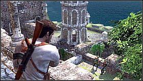 There, the hero found a scope and saw his next target - Uncharted 1: Unlocking the Past - Chapter 6 walkthrough - Walkthrough - Uncharted Drakes Fortune Guide