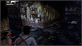 Once he bypassed the corpses of mysterious beasts, he ran to the end of the corridor - another corpse jumped out from behind the left corner - Uncharted 1: The Bunker - Chapter 18 walkthrough - Walkthrough - Uncharted Drakes Fortune Guide