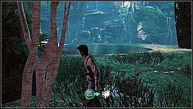 Nate ran further through the open passage and came across a waterfall in the distance - Uncharted 1: Plane-wrecked part 1 - Chapter 4 walkthrough - Walkthrough - Uncharted Drakes Fortune Guide