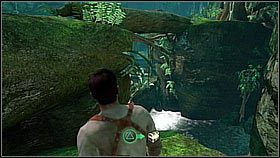 Nathan ran to the other side of the water and climbed on a few rocks - Uncharted 1: Plane-wrecked part 1 - Chapter 4 walkthrough - Walkthrough - Uncharted Drakes Fortune Guide