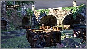 Nate went to the tunnel from which the enemies just ran out - on the other side he saw a truck and a few more troublesome thugs - Uncharted 1: The Fortress - Chapter 5 walkthrough - Walkthrough - Uncharted Drakes Fortune Guide