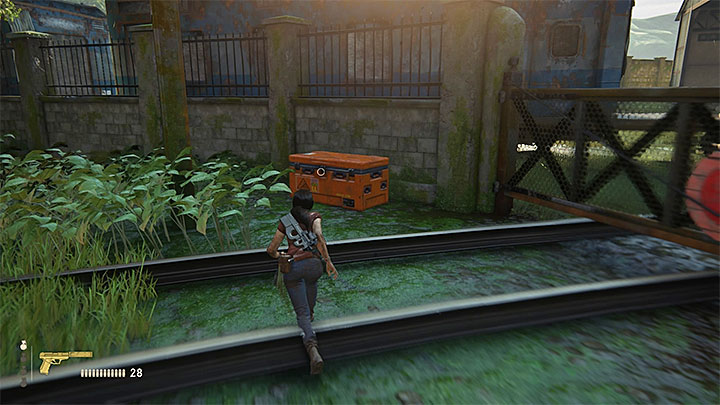 The last crate is at the other end of the train station, next to the tall wall and the locked gate - Partners Secrets - Secrets - Uncharted: The Lost Legacy Game Guide