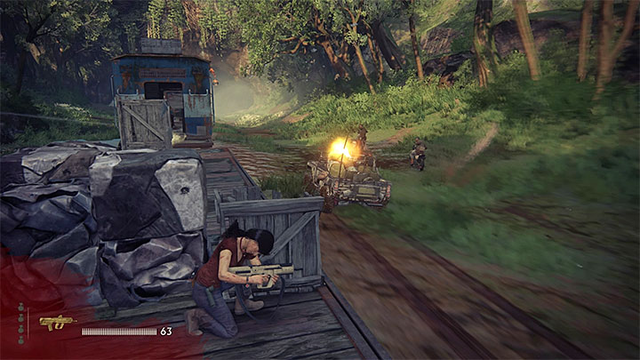 Engage the jeeps and motorcycles at will, but remember about making progress and following the path laid down by the train - End of the Line - Walkthrough - Uncharted: The Lost Legacy Game Guide