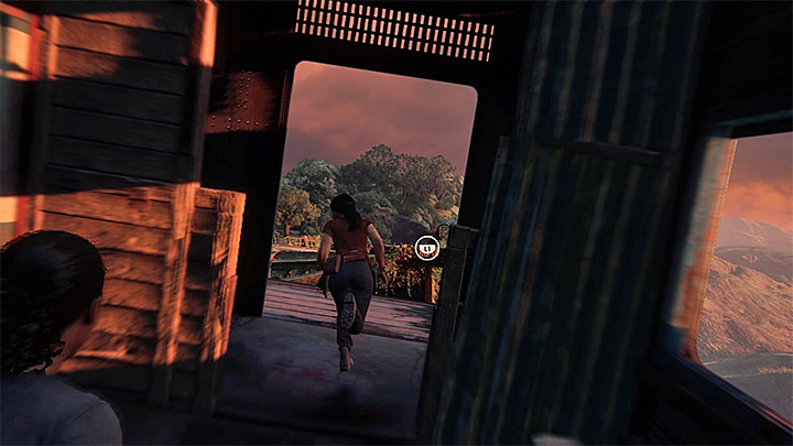 The grappling hook will save you from falling down the chasm - End of the Line - Walkthrough - Uncharted: The Lost Legacy Game Guide