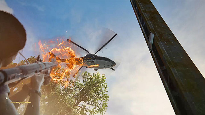 Fire two rockets to shoot down the helicopter - Right Under Your Nose - Trophy Guide - Uncharted: The Lost Legacy Game Guide