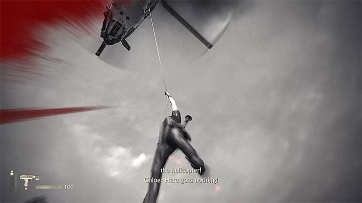 Get a hold of the helicopter and climb the rope - Right Under Your Nose - Trophy Guide - Uncharted: The Lost Legacy Game Guide