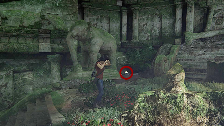 Move forward and head straight until you reach a new place where you can use your grapple hook - - Examing the cave - Walkthrough - Uncharted: The Lost Legacy Game Guide