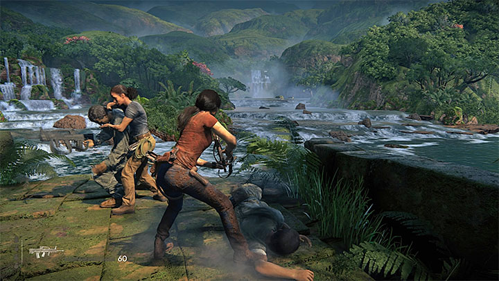 The best way to eliminate mercenaries is to use a team attack - - Going through the ruins - Walkthrough - Uncharted: The Lost Legacy Game Guide