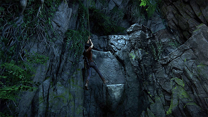 Only after you have found them all, grapple the hook and swing towards the wall shown in the above screenshot - - The Gatekeeper - Walkthrough - Uncharted: The Lost Legacy Game Guide