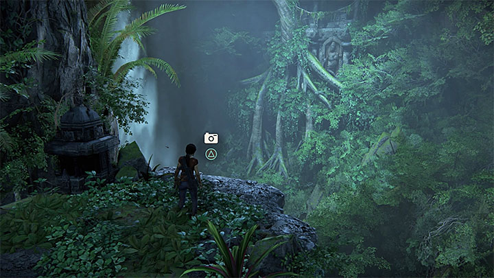 The second photo opportunity appears soon after you have left the location with elephants and reached a new large cave - Secrets in The Gatekeeper chapter - Secrets - Uncharted: The Lost Legacy Game Guide