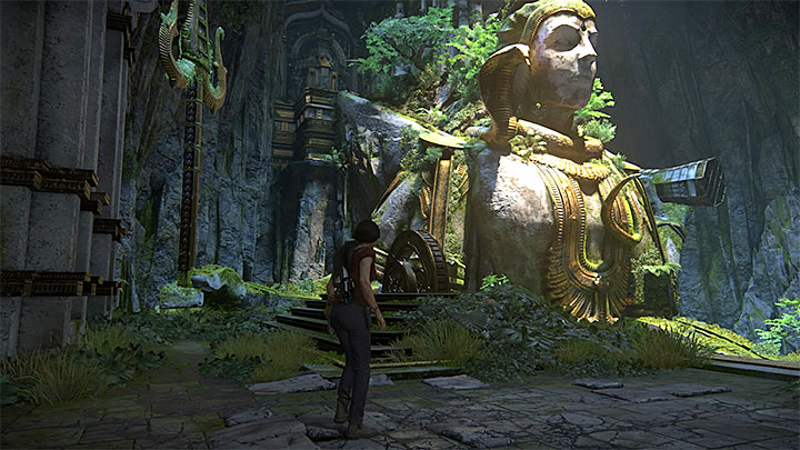 After you have obtained that collectible, return down and take the stairs - Solution to the puzzle with Shivas statue - Walkthrough - Uncharted: The Lost Legacy Game Guide