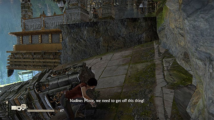 A cutscene will start and, right after you see it, you will have to leave this location and eliminate all the Asavs men in your way - Solution to the puzzle with prisms - Walkthrough - Uncharted: The Lost Legacy Game Guide