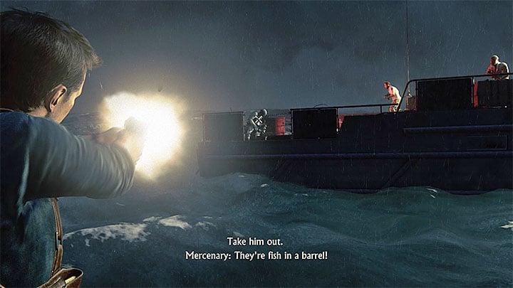 Try to aim at and eliminate the enemy wielding a grenade launcher as quickly as possible. - Uncharted 4: Prologue - walkthrough - Walkthrough - Uncharted 4: A Thiefs End Game Guide