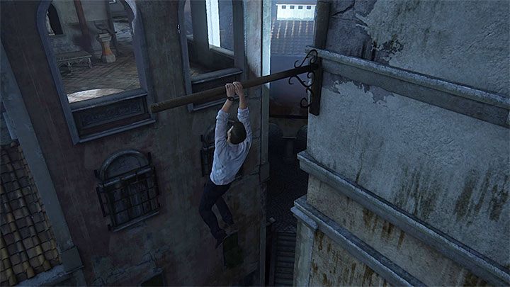 Once Nate gets above a small but solid shelf, pull yourself down - Uncharted 4: Chapter 7 Lights Out - walkthrough - Walkthrough - Uncharted 4: A Thiefs End Game Guide