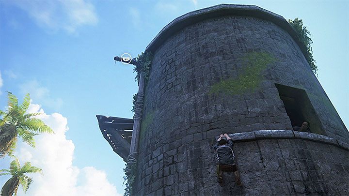 Use the grappling hook to reach the top of the tower - Uncharted 4: Chapter 12 At Sea - walkthrough - Walkthrough - Uncharted 4: A Thiefs End Game Guide